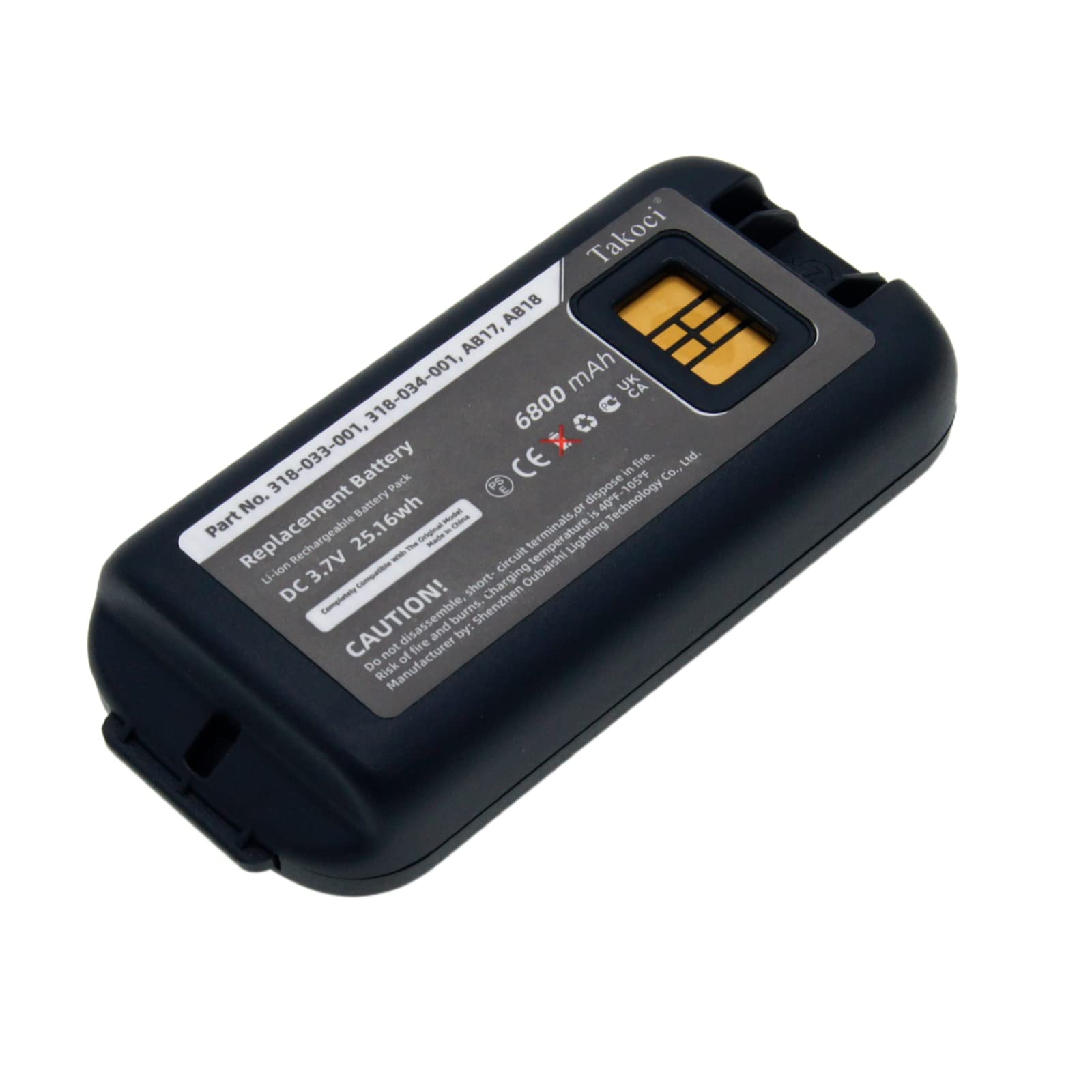 Youejoeq (10pcs Replacement Battery for Intermec CK75 CK71 CK70 CK3B CK3 CK3X CK3XR CK65 EDK60K EDK61K,Fits Part no.318-034-013 318-034-023 CK65-BTSC 6800mAh