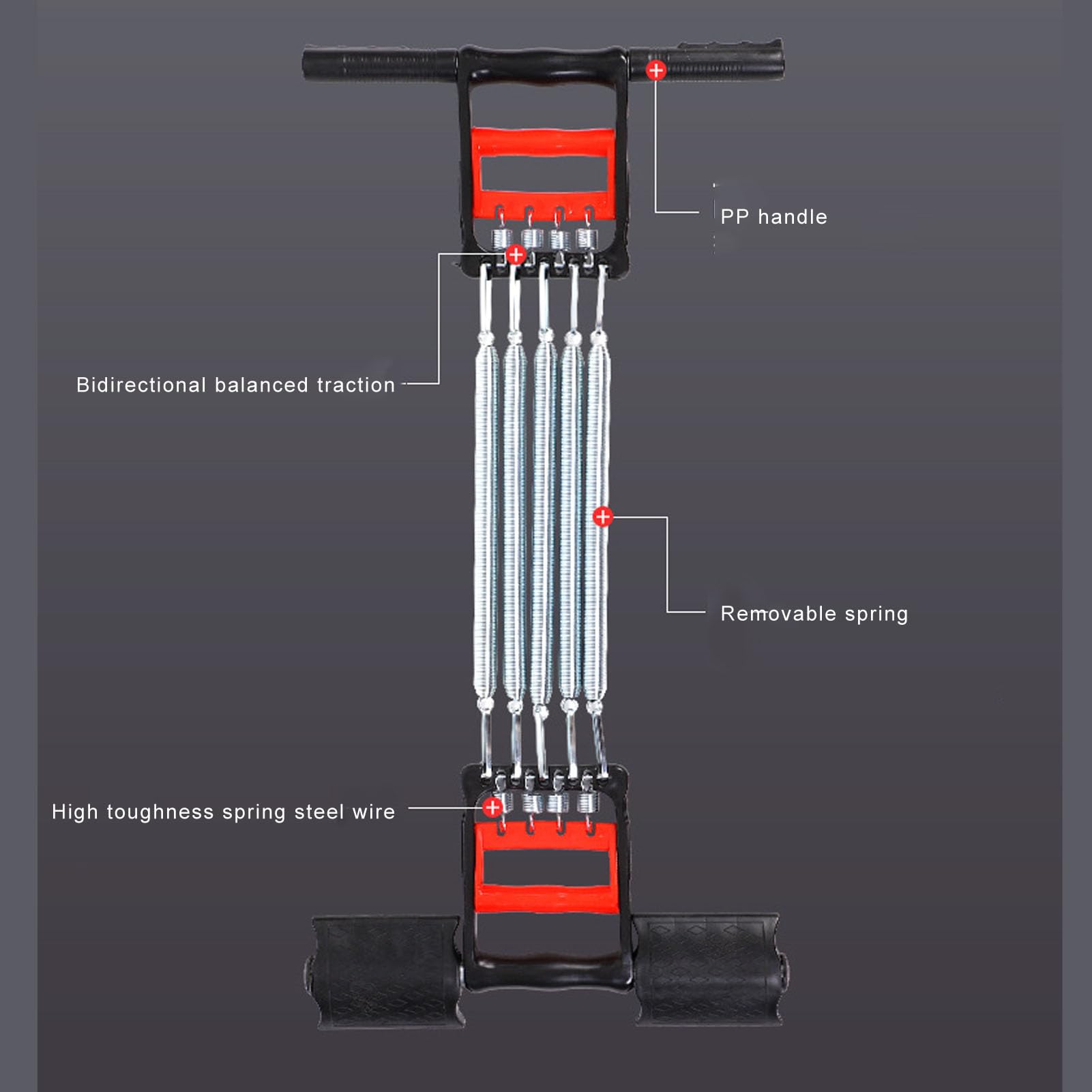 Generic Spring Chest Expander Sprzęt do ćwiczeń dla Mężczyzn Trening Siłowy Ramion Regulowany Opór 75x36x2cm