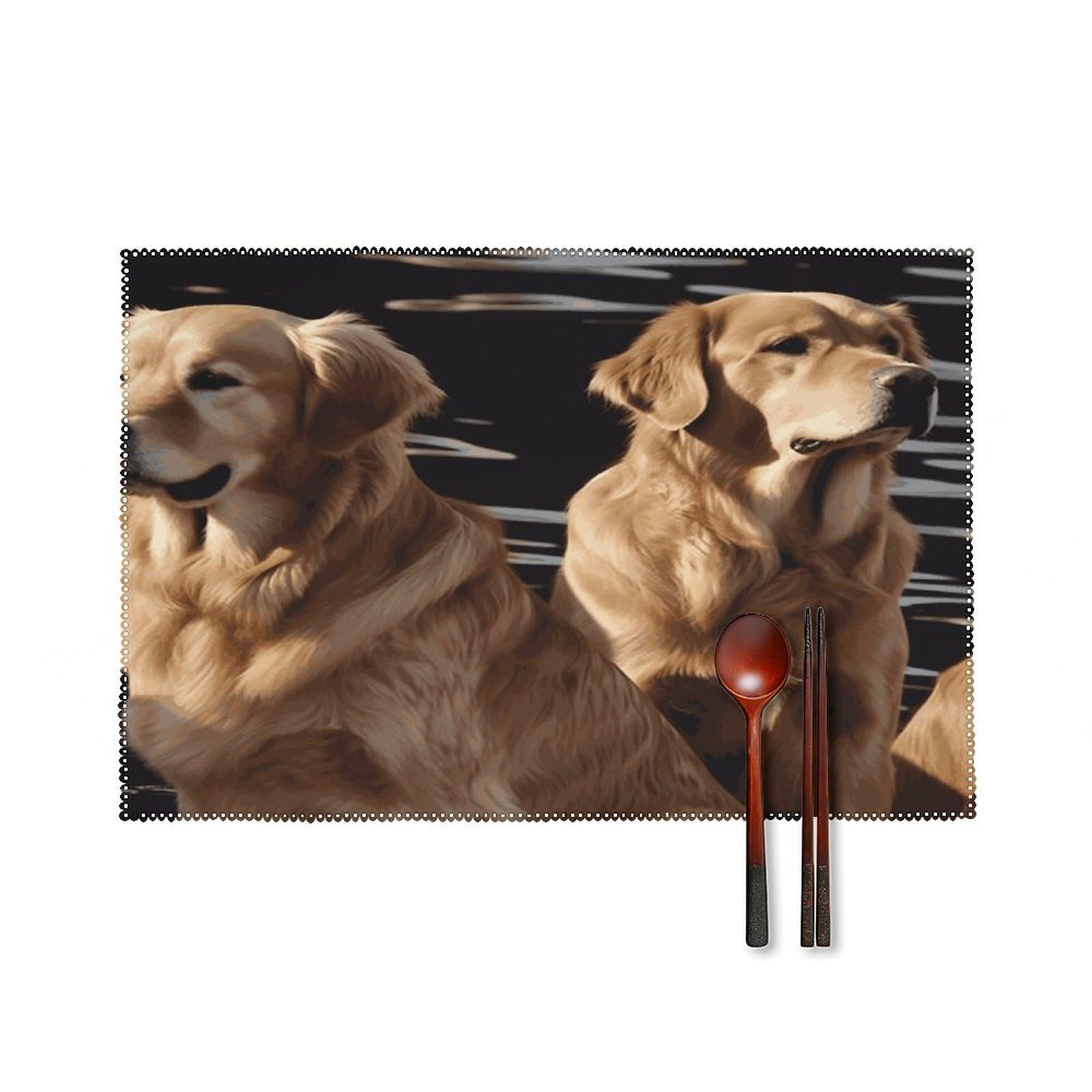 Fekiloot Style Golden Retrievers Placemats Set Of 6,Table Mat