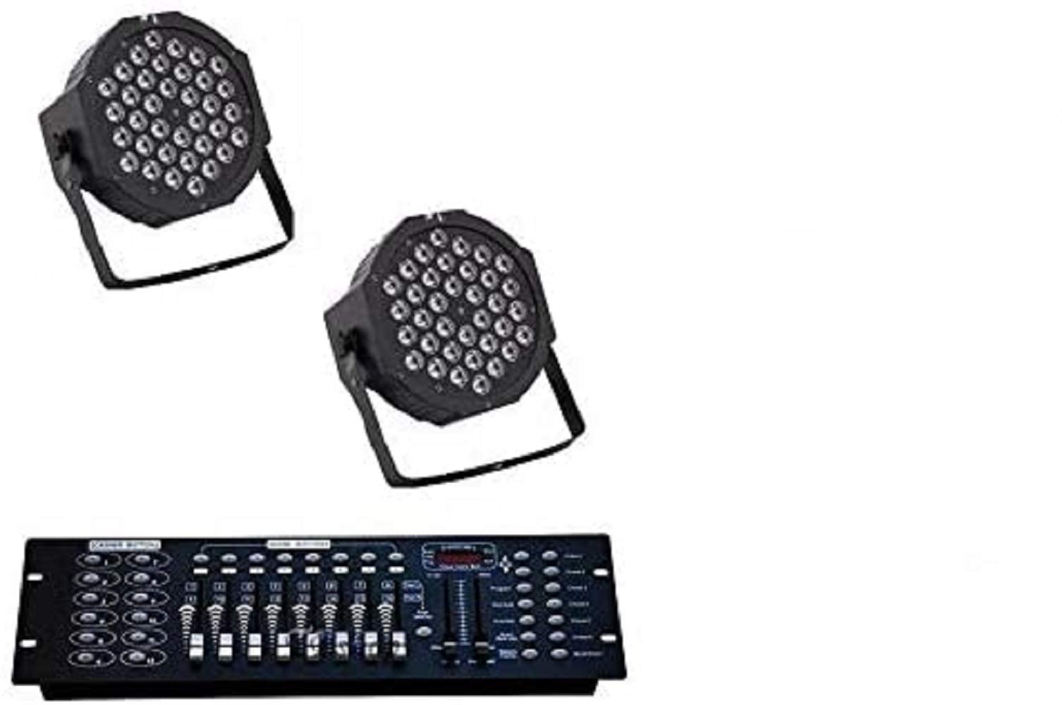 2 X FARO RGB 36 LED STROBO DMX + CONTROLLER DMX 512