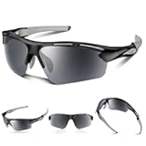 Polarized Sports Sunglasses for Men Women&comma;UV400 Protection Sunglass for Running Cycling Fishing Hiking TR90