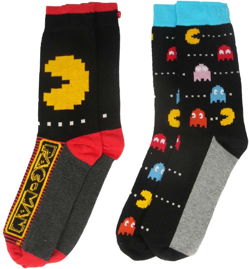 Pacman Y1H417 "Pacman" Men's Socks (Size 7-11, Pack of 2)