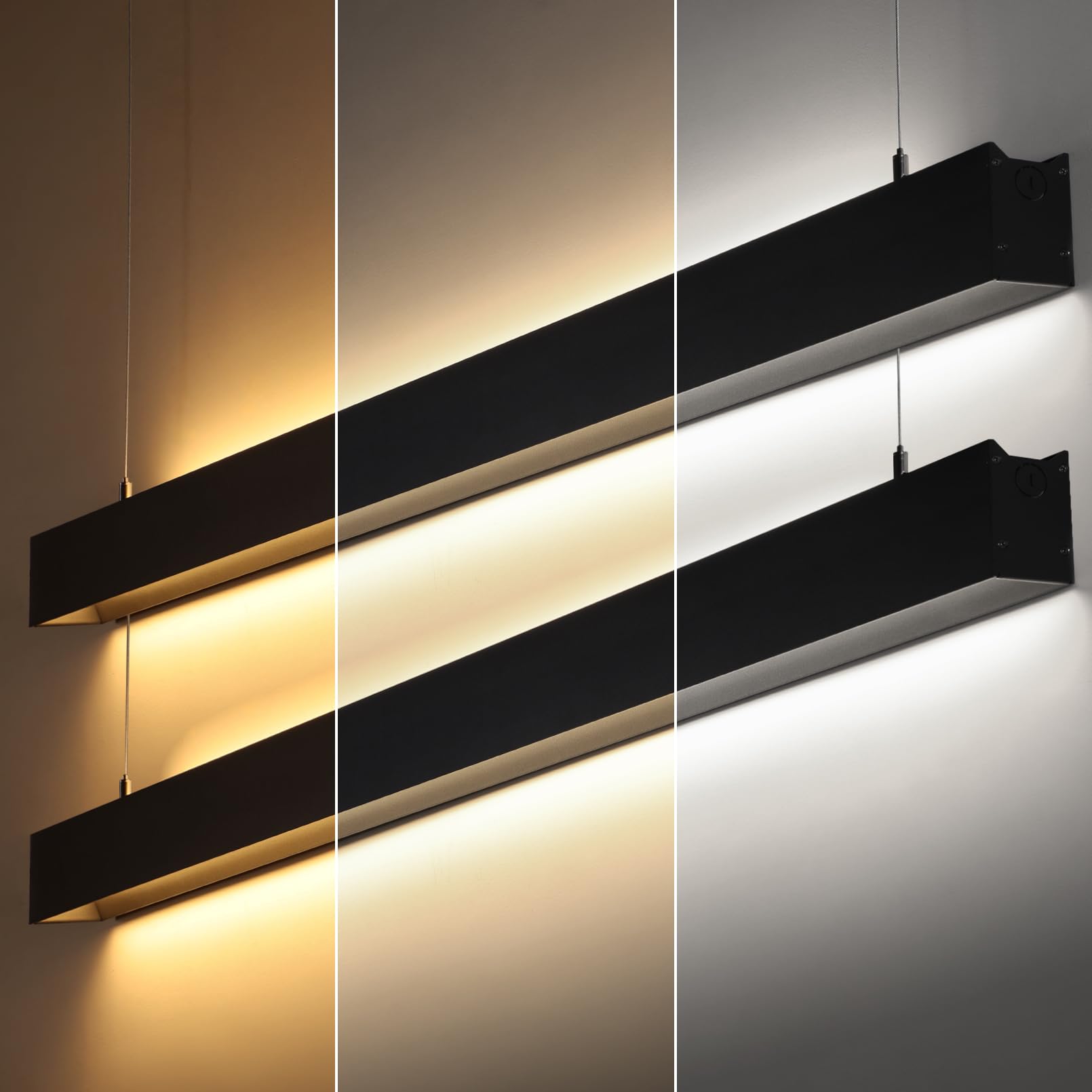 LEONLITE 4FT Linkable LED Linear Light, 3CCT 55W 3000K/4000K/5000K