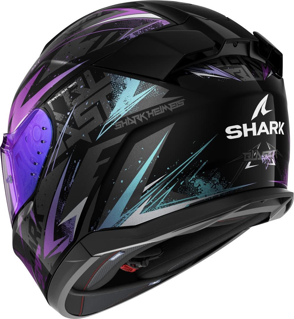 Shark, Casque Moto intégral D-SKWAL 3 Blast-R Noir / Bleu / Violet,