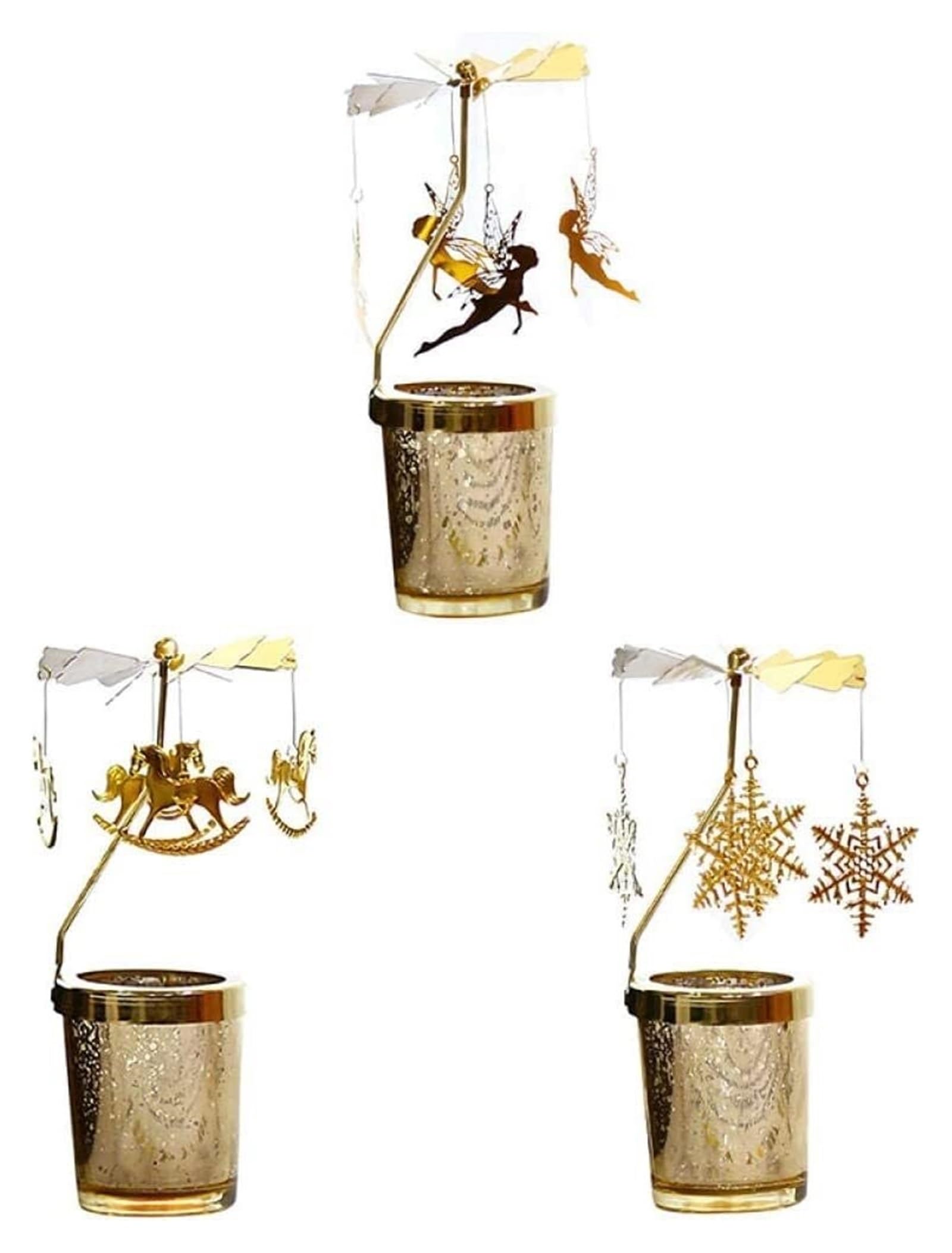 Świeczniki Uchwyty Świecznik Metal Deer Party Romantyczny wiatrak Świeczniki Wiszące Tealight Obróć Ślubny wystrój domu Xmas Lichtarze