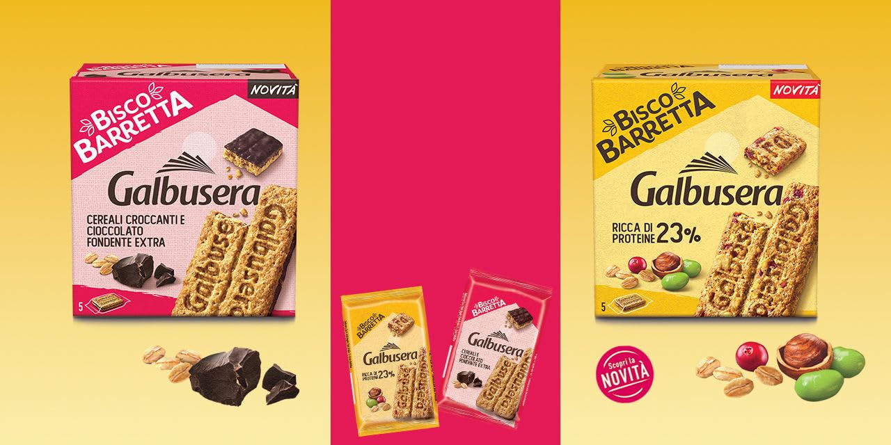 Italian Gourmet Bisco barretta cereali e fondente, Müsliriegel 12 x 230g | Snack dolce mit dunkler Schoko-Note, croccante und praktisch für Pause, Gesamtnettogewicht 2,76 kg + Kostenlos Polpa 400g