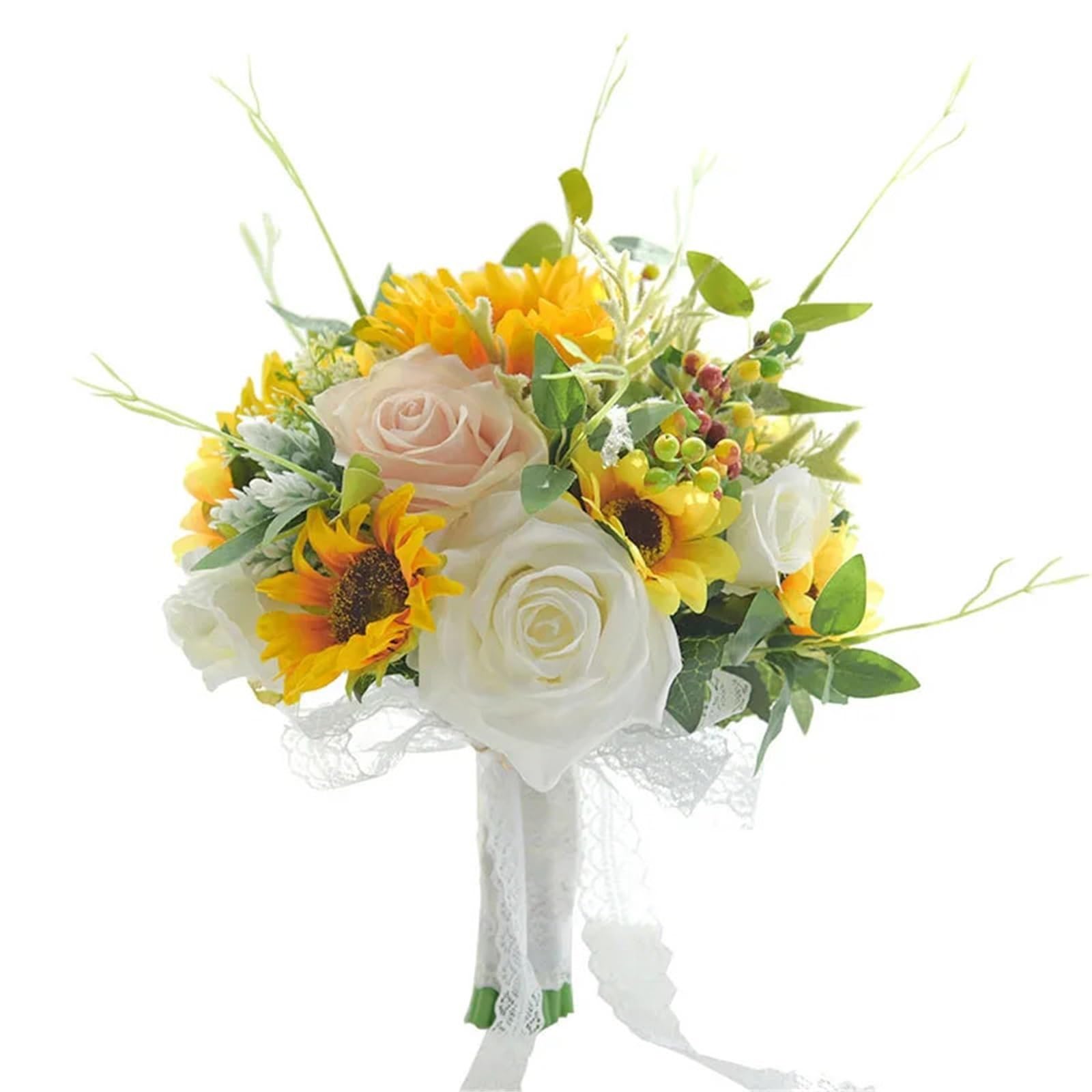 DSFIHJO Sunflower Wedding Bouquet Wedding Bridesmaid Sunflower Bouquet Artificial Flower Rose Bridal Decoration