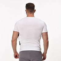 Vista 2 de LIBOSHENG Holster Camisa Hombres Oculto Llevar Compresión CCW Cuello Redondo Apretado Transpirable