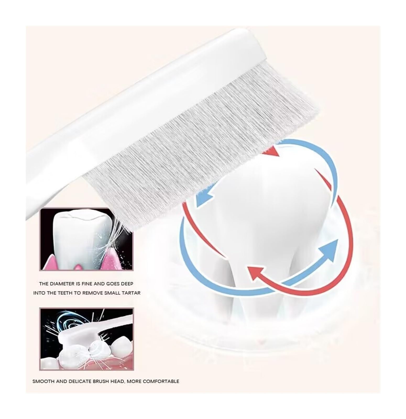 2/4 Uds. Cabezales de cepillo de dientes Ultra finos Nano suaves for el cuidado de las encías sensibles for Sonicare HX3 HX6 HX9 6780 3014 mangos(4PCS (2 colors))