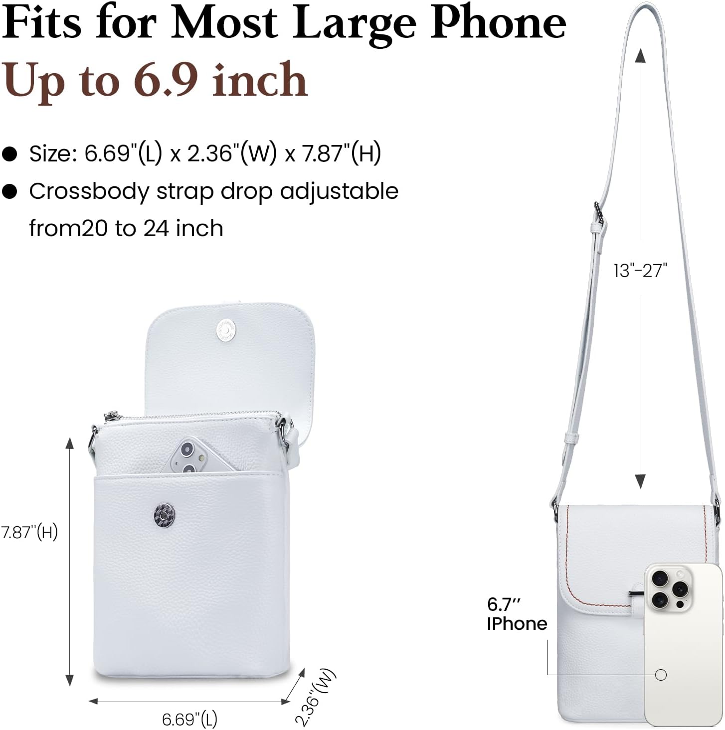 befen Genuine Leather Small Crossbody Bags for Women, Womens Cell Phone Purses Cross body Bag Purse with RFID Card Slots - Image 5