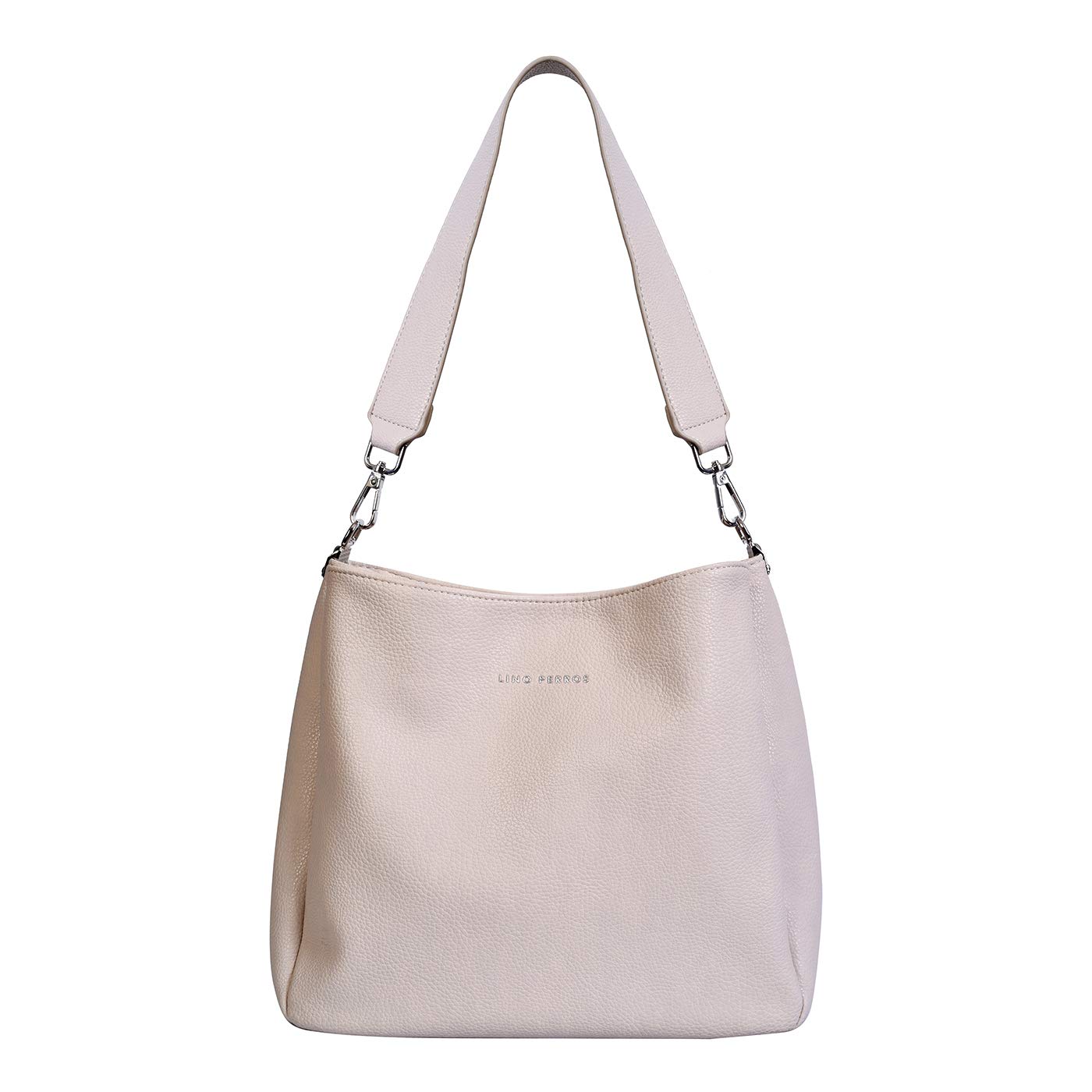 Lino PerrosWomens OffWhite Synthetic Leather Hobo (OFFWHITE)