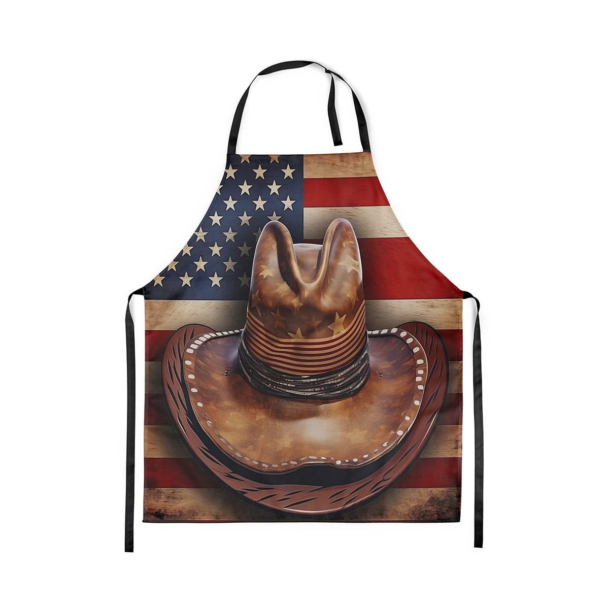 Loussiesd Cute Western Decor Waterproof Apron American Flag Apron for Women Men 78x66cm for Boys Girls Wildwest Cowboy Bib Apron with Adjustable Neck Rodeo Cowboy Style