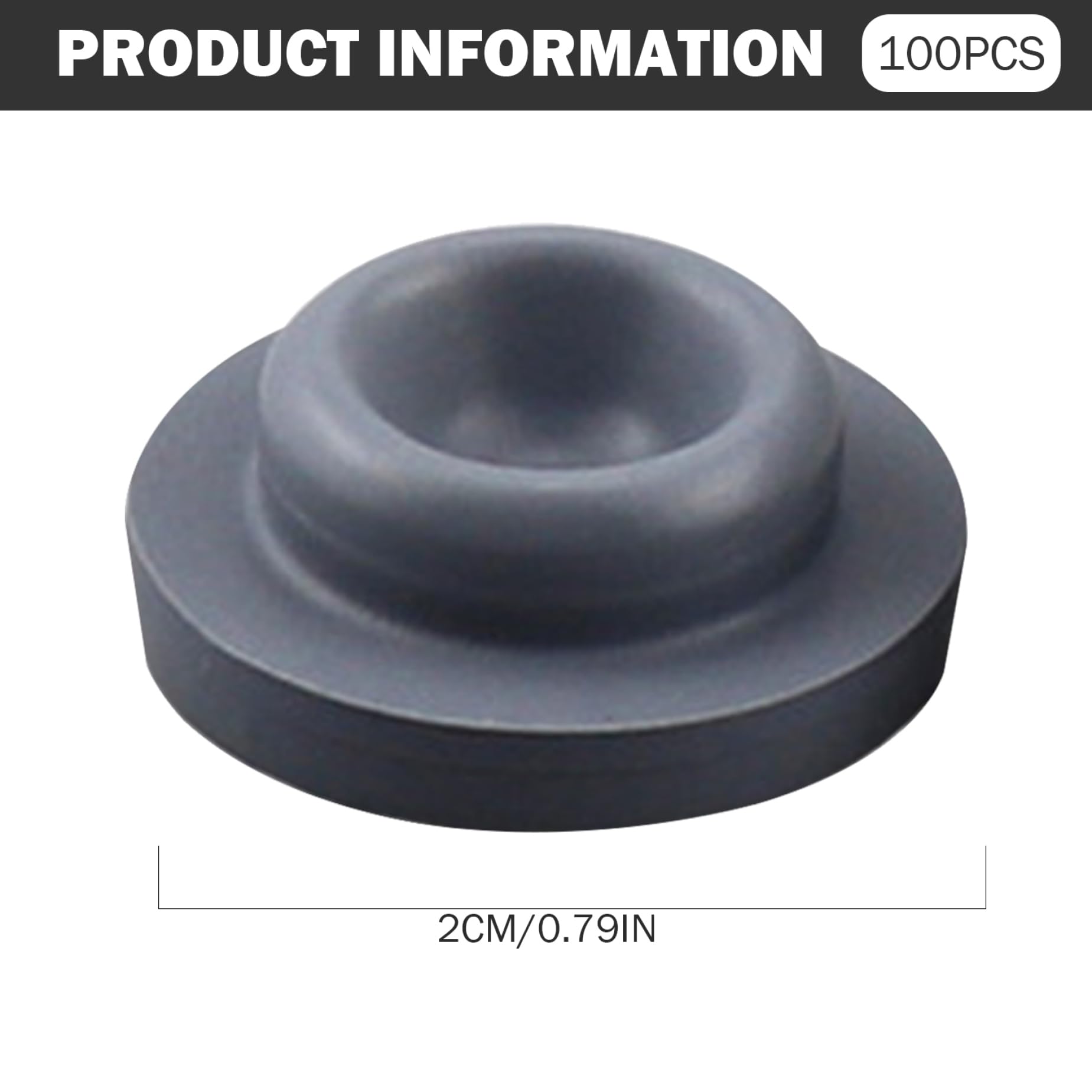 Bouchons En Caoutchouc 20mm Port D'Injection Champignon - Paquet De 100 - Marque Uxcell