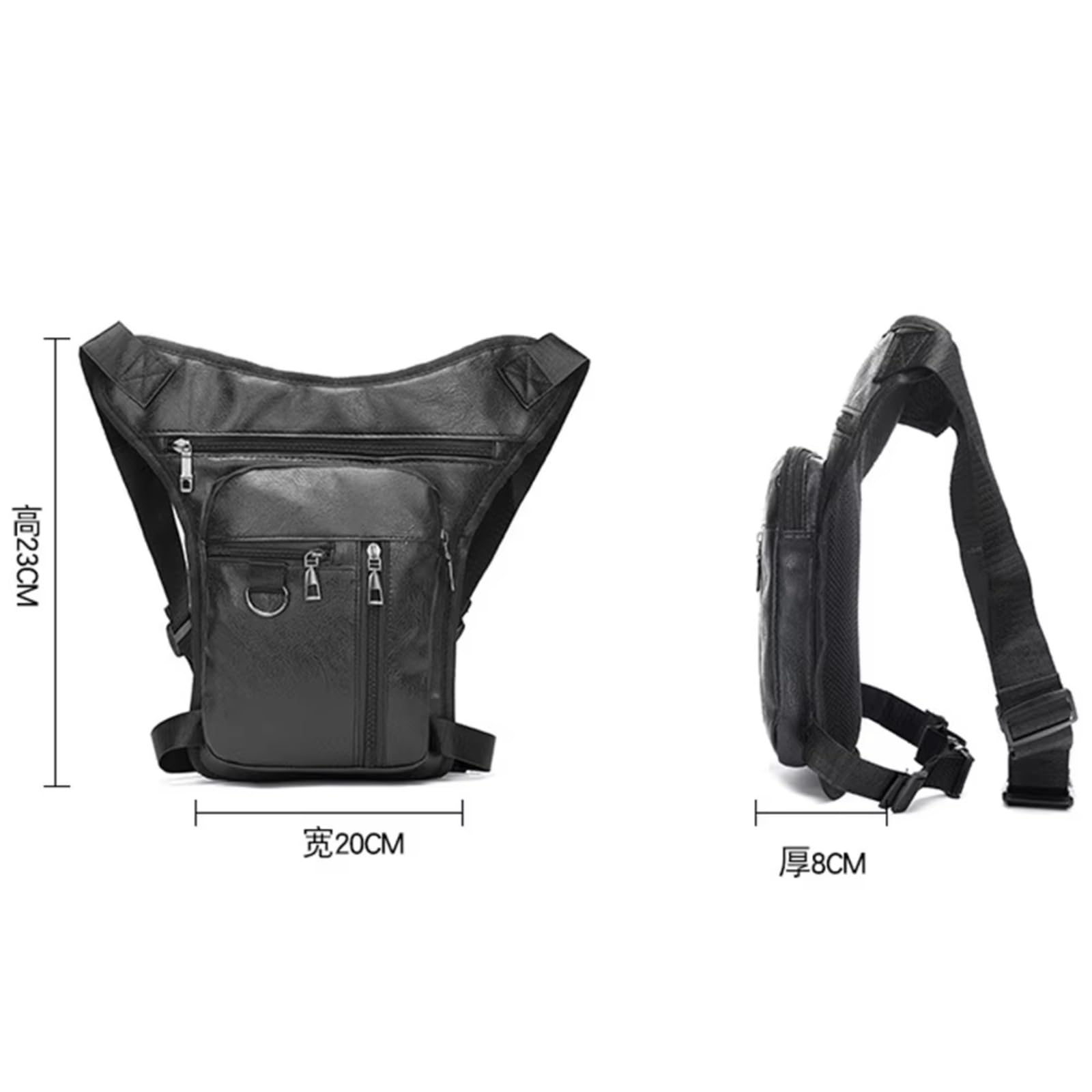 Borsa Portaoggetti Universale Moto Gamba A Goccia In Pu Per Coscia Marsupio Cintura Uomo Accessori Motocross A 3 Colori Sacche Moto(Black)