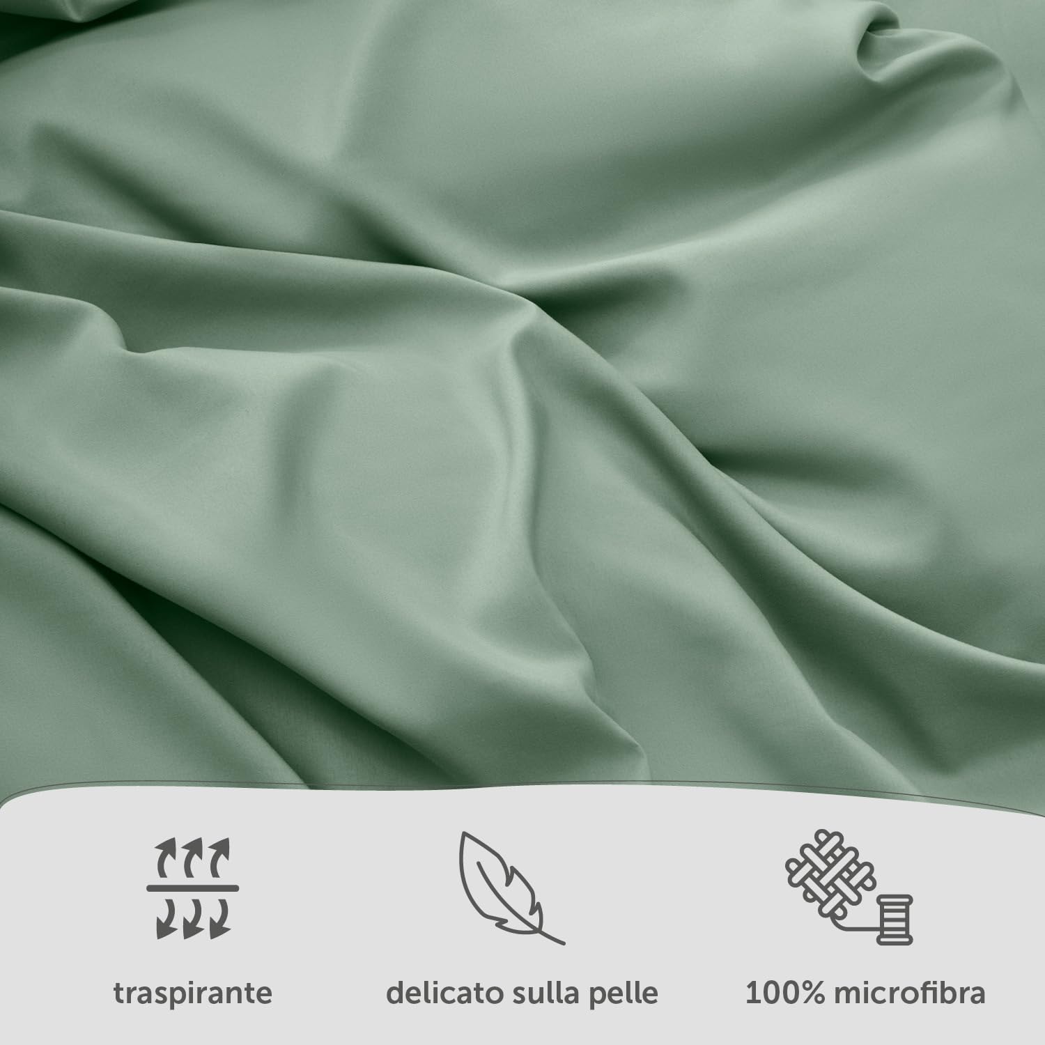 Blumtal Copripiumino Singolo 135x200 e 1 Federa 50x80 - Set di Lenzuola in microfibra extra morbida certificata Oeko-Tex - 2 pezzi - Verde Chiaro