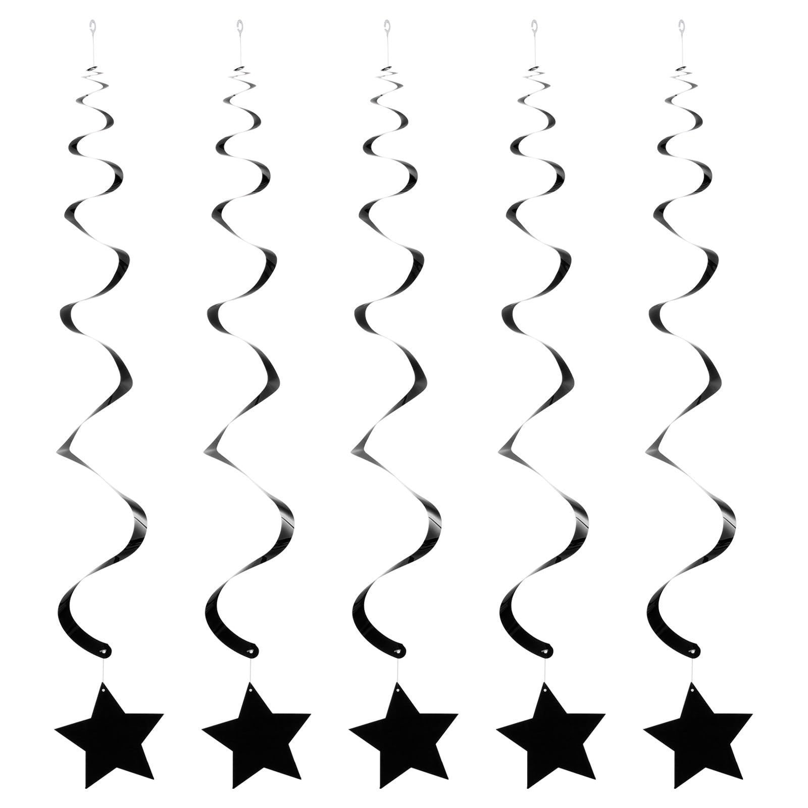 MECCANIXITY 20Pcs Silver Stars Hanging Decorations Shiny Twinkle Plastic