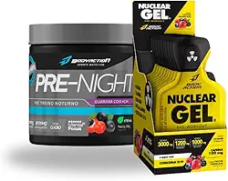 Kit Pré Treino 350g Nuclear Rush 10 saches em Gel (25g) Frutas Vermelhas - Pré NIGHT Pre Treino Noite Guaraná com Açai