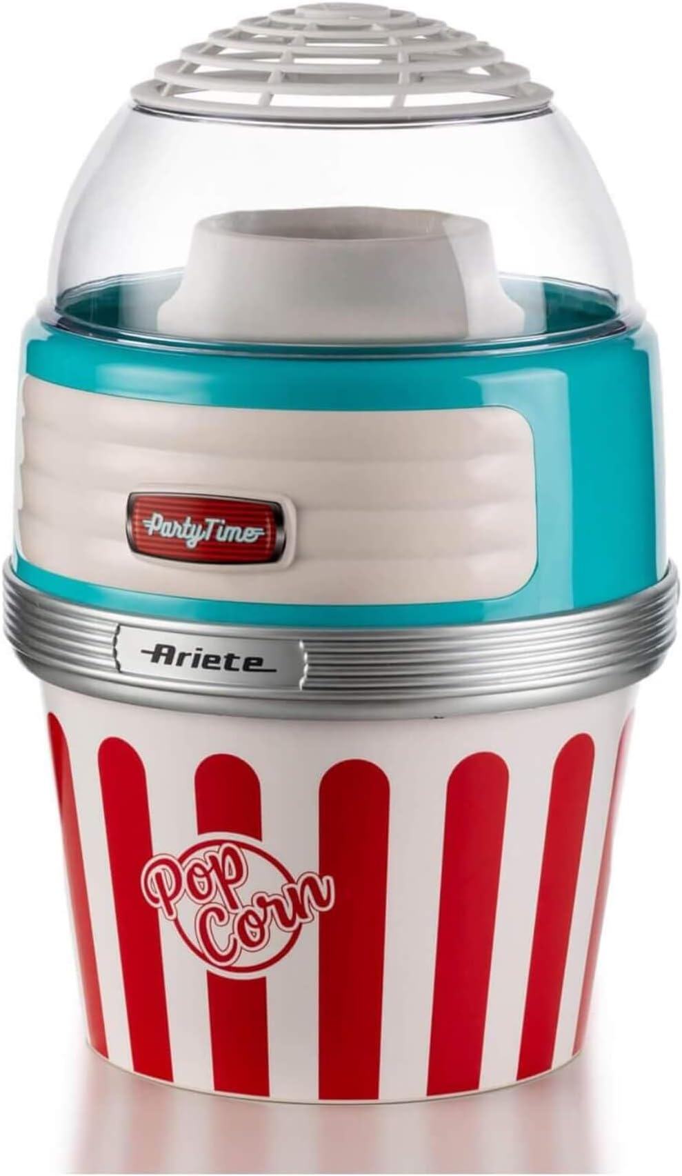 Ariete 2957 XL Party Time Popcorn Maker, Popcorn Maker, 1.100 W, Hot Air Cooking, Removable Bowl, Blue