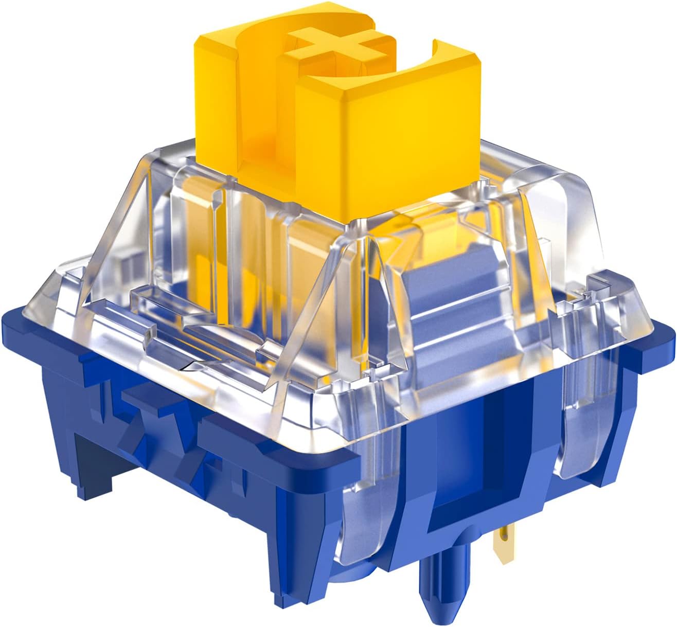 DUROCK Splash Brothers Switches, 13.45mm Box POM Stem 1mm Actuation Speed Silver Linear Switch, 48g Extended Long Spring 5 Pins Mechanical Keyboard Switches (DUROCK Splash Brothers 48g Lubed, 110pcs)