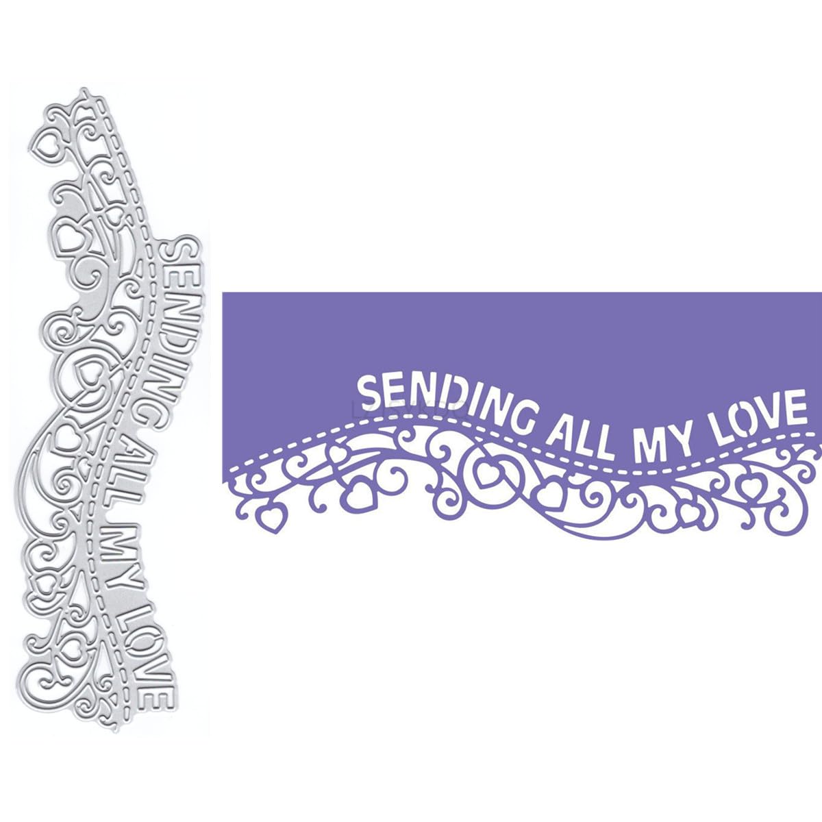 Sending All My Love Die Cuts for Card Making, Lace Metal Cutting Dies for Paper Scrapbooking, DIY Stencils for Album Party Wedding Festivals Decoration — image 1