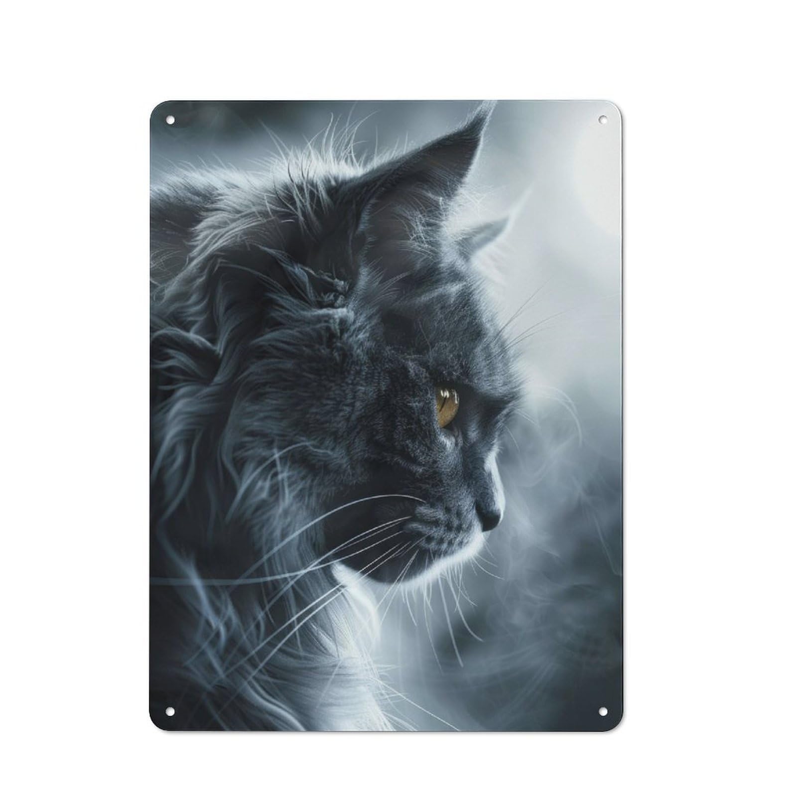 Junmoney British Shorthair Cat Retro Metal Plaque 40X30cm For Lounge Or Reading Corner, Suited To Lounge Decor Fans