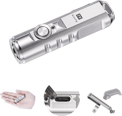 RovyVon Linterna de llavero LED A2 G4 USB-C, 650 lúmenes altos, súper brillante con tamaño de bolsillo EDC, encendido momentáneo, modo de bloqueo,