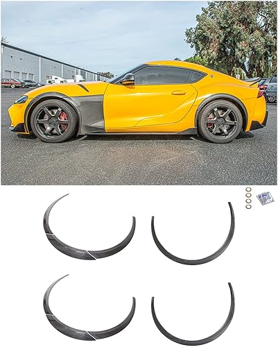 Repuesto para modelos Toyota GR Supra 2020  Estilo Artisan Spirit fibra de carbono de fibra de carbono delantera y trasera de rueda lateral moldura