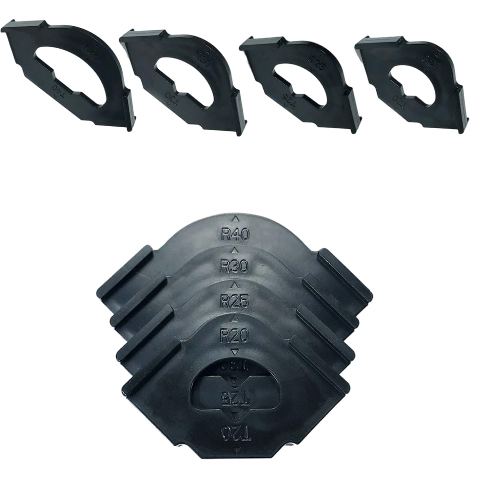 Kalttoy Black Woodworking Quick Positioning Jigs 4Piece Set For Efficient Rounded Corner And Edges Templates Routing Locator Woodworking Locator