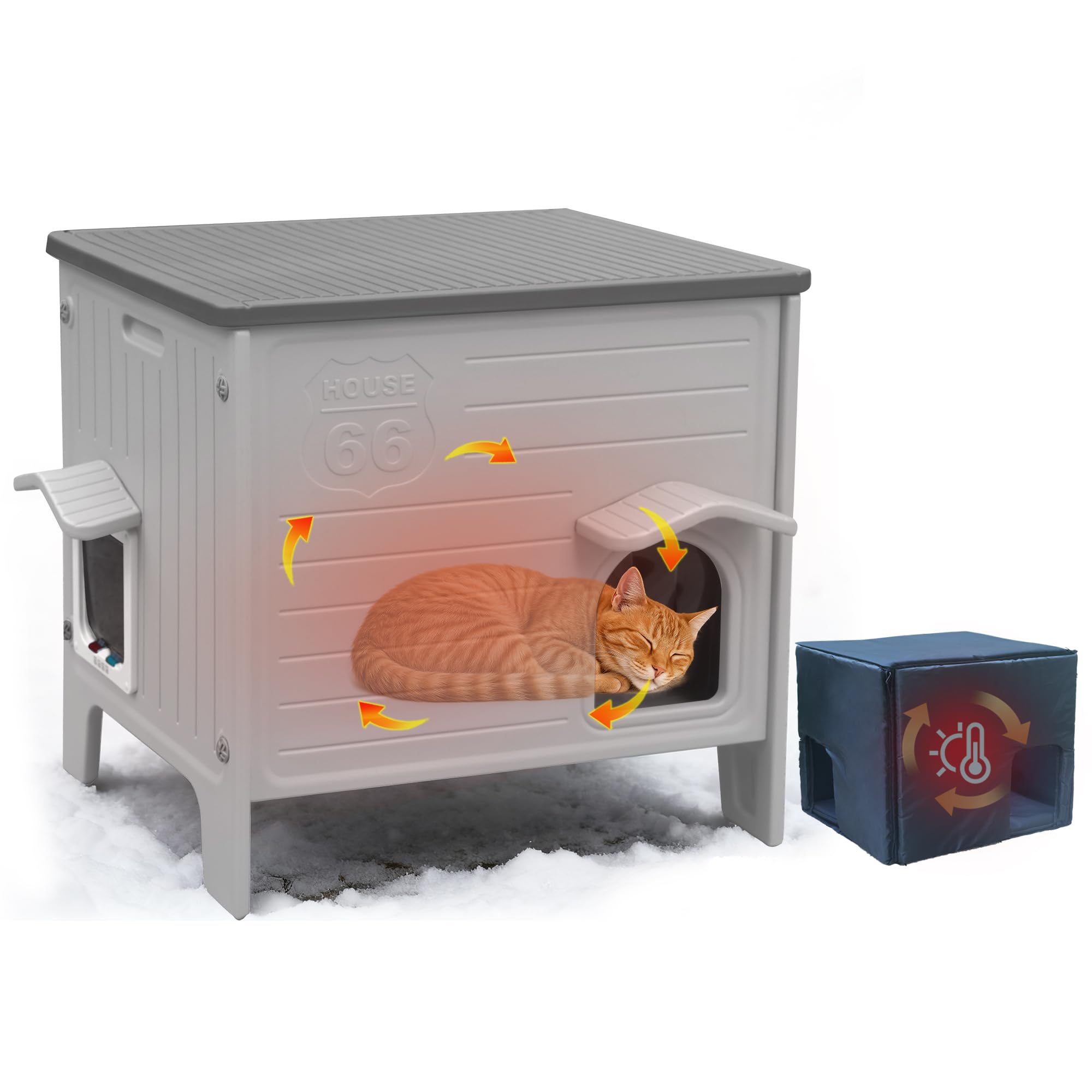 未使用）断熱キャットハウス 耐候性プラスチック 外飼い 犬小屋 Amazon | 断熱キャットハウス 屋外用 耐候性プラスチック製 猫小屋