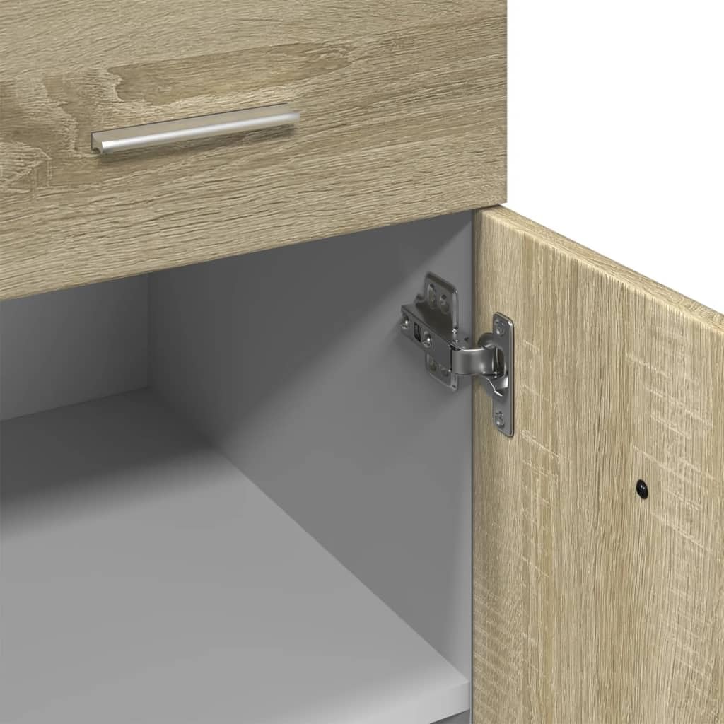 vidaXL Schubunterschrank Lyon Sonoma-Eiche 80x46x81,5 cm Holzwerkstoff, Küchenschrank, Gastronomieschrank, Gastro Möbel, Küchenmöbel, Aufbewahrungsschrank