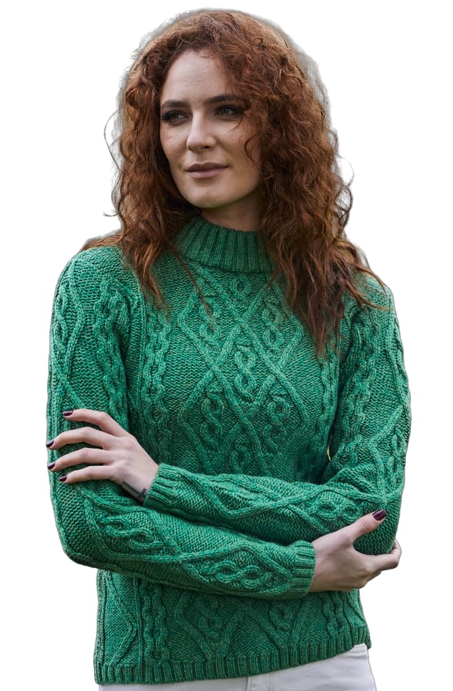 SAOL Wool Sweater for Women Ireland Cable Knitted Jumper
