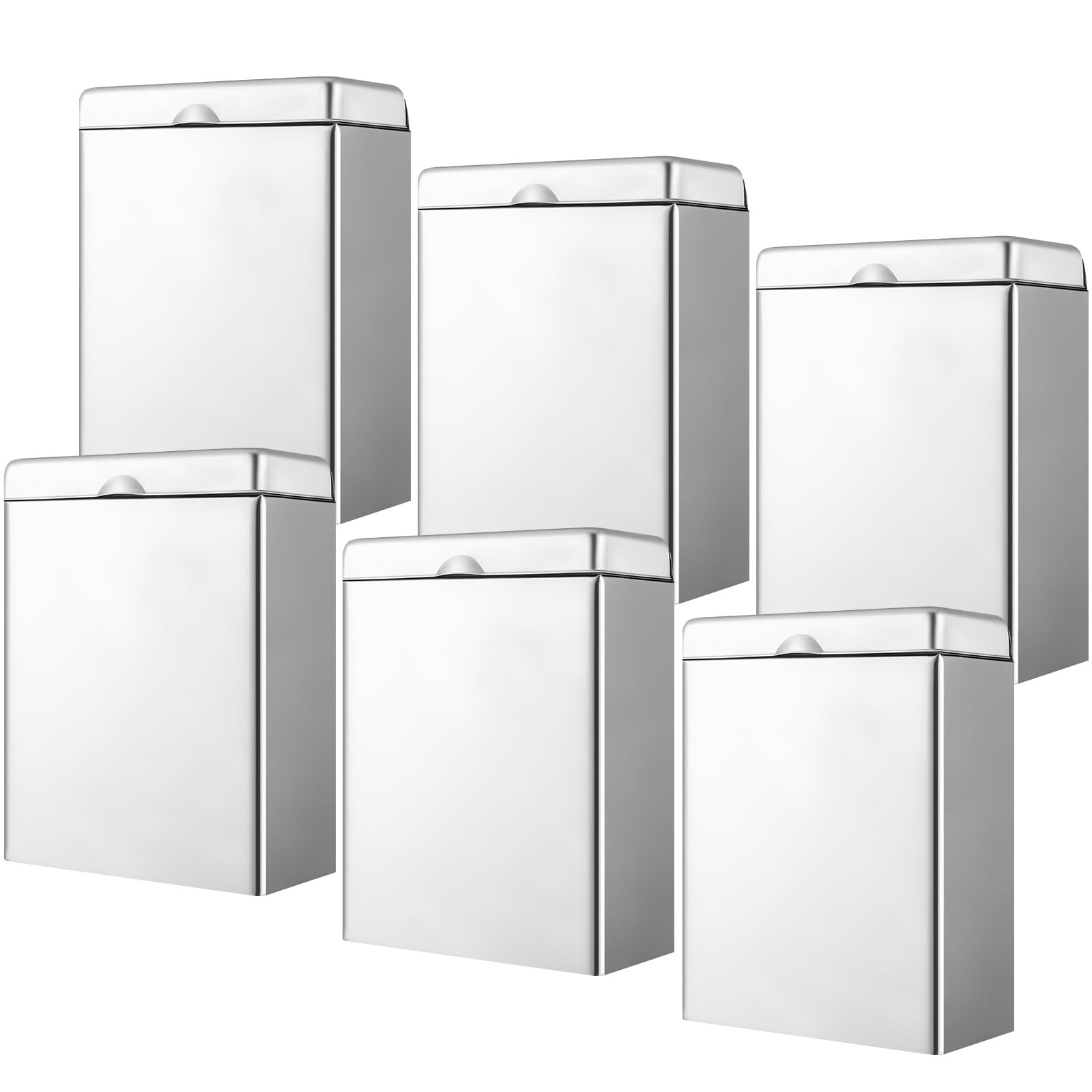 Tioncy 6 Pcs Sanitary Napkin Receptacle Wall Mounted,Sliver