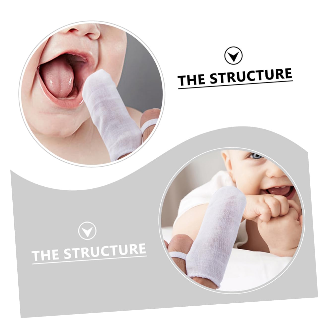 KOMBIUDA 2sets Pz Di Spazzolini Da Dito Garza Per Ragazzo Ragazza Pulizia Sicura e Delicata Per Denti e Gengive Strumento Di Igiene Orale Per Infanti