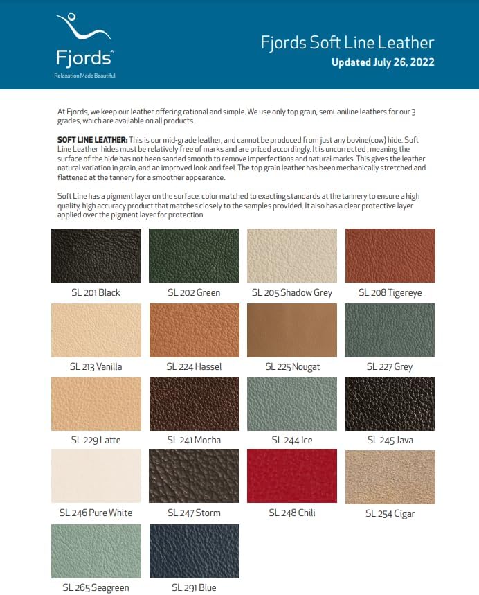 Fjords Paris Recliner measurements table
