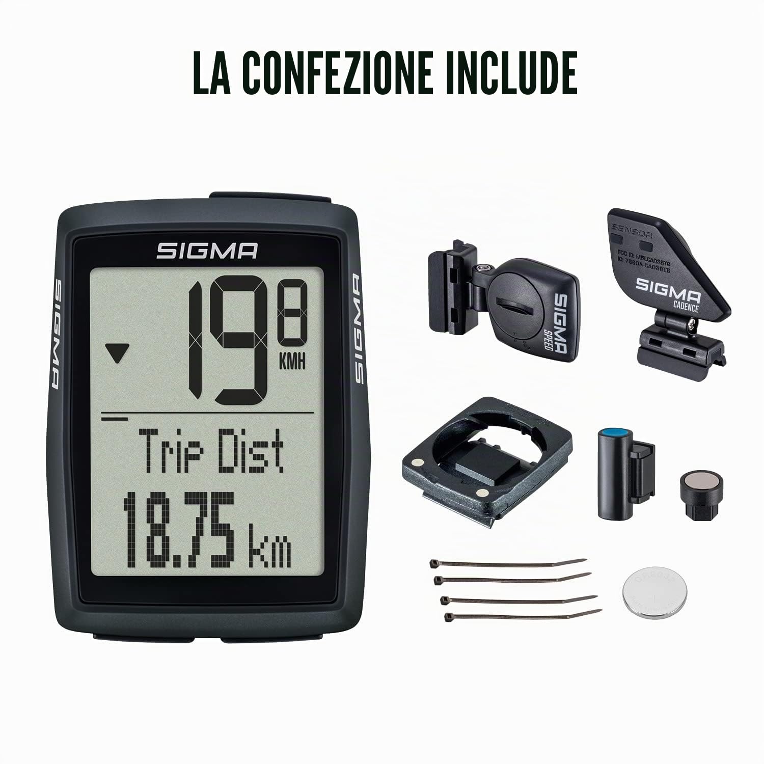 SIGMA SPORT BC 14.0 | Computer per bicicletta con numerose funzioni, per escursioni in montagna, facile da usare con tasti grandi e una visualizzazione chiara