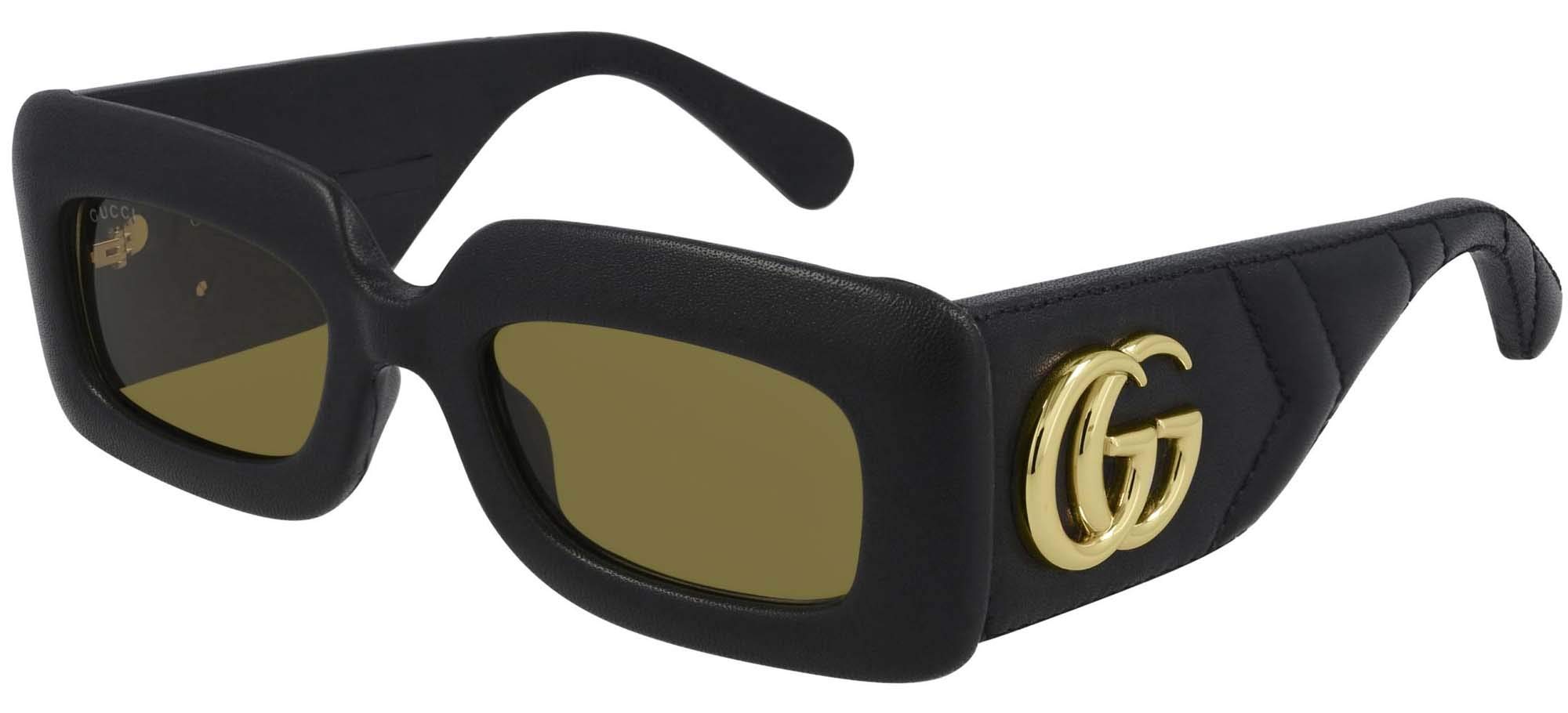 Gucci GG0816S Black Leather Green 52 22 145 women Sunglasses