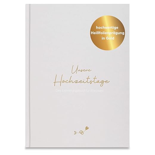 LEAF & GOLD® Hochzeitstag Tagebuch I Hochzeitsgeschenk I Buch zur Hochzeit I Geschenk für die Ehe I Hochzeitstag Geschenke I Valentinstag