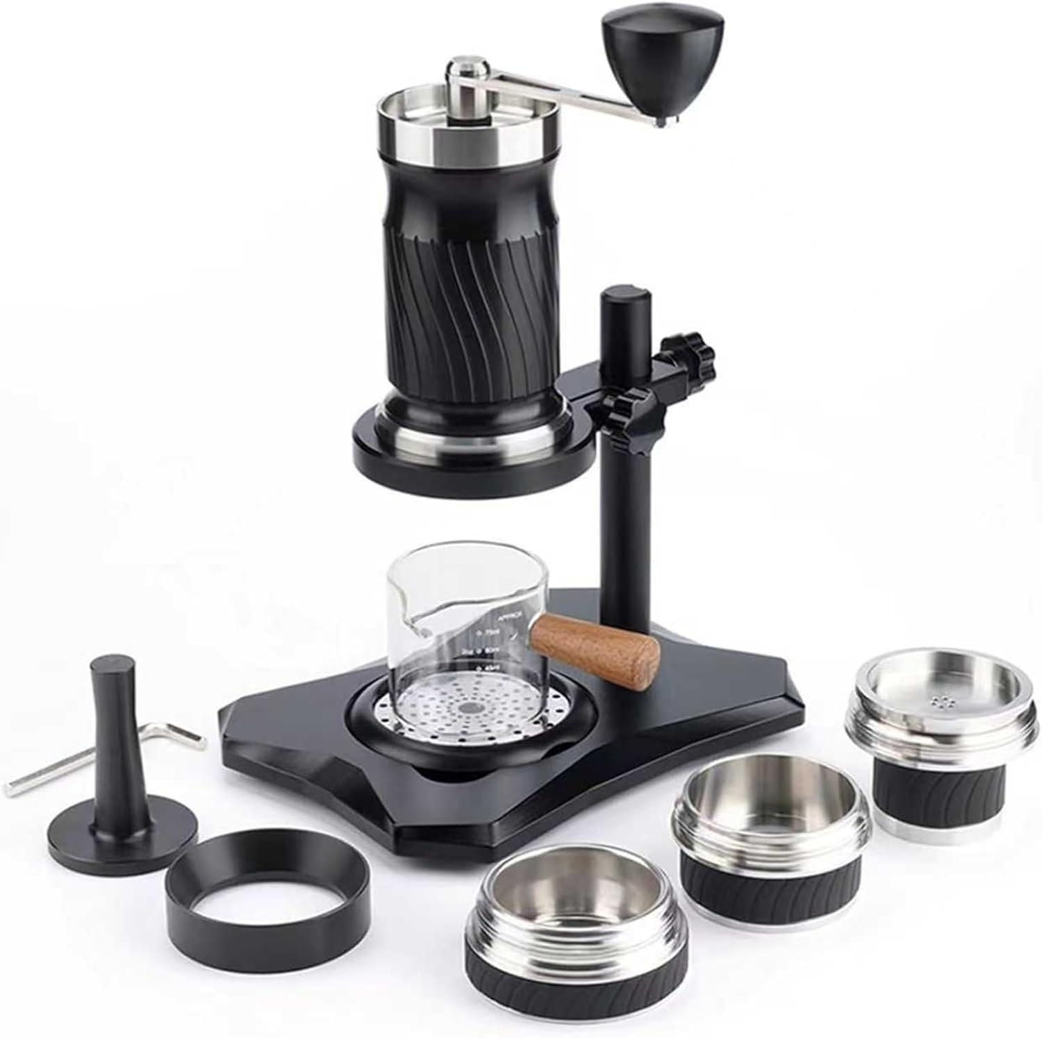 Manual Espresso Coffee Machine, Hand Crank Coffee Machine Set, Water Tank Capacity: 100ml, 9~12bar Pressure, Removable Design, With Storage Bag, For Camping, Travel, Outdoor