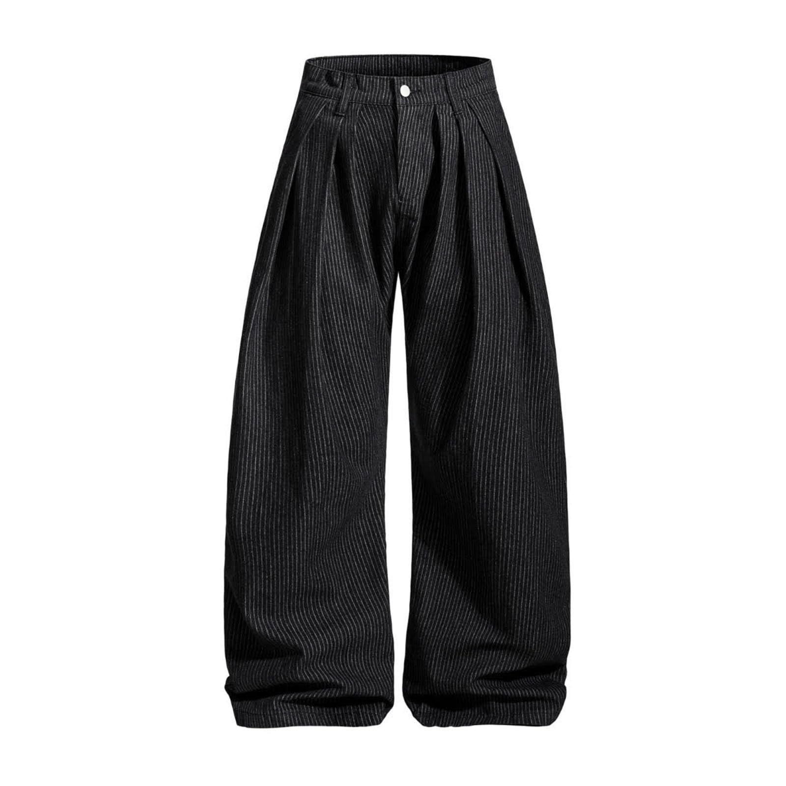 Generisch Pantaloni da uomo, casual, dal taglio dritto, chino nella lunghezza del pavimento, eleganti e a righe, perfetti per l'uso quotidiano.