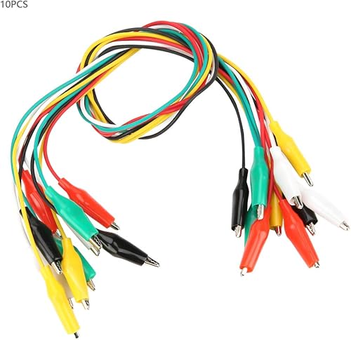 Miniatura 9 de Heayzoki Clips de cocodrilo, 10 cables de alambre de cocodrilo de doble extremo, 19.7 in20 pulgadas, cables de prueba con clips aisladores para
