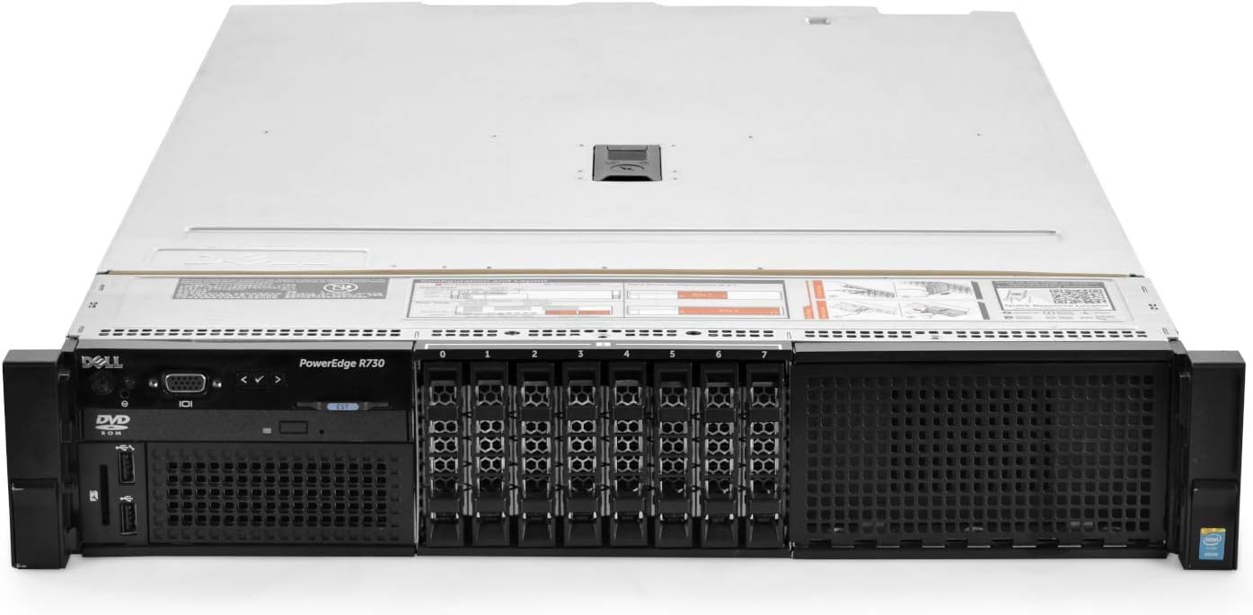 Dell PowerEdge R730 Server 2X E5-2650v4 2.20Ghz 24-Core 256GB RAM + 8X Caddies (Renewed)