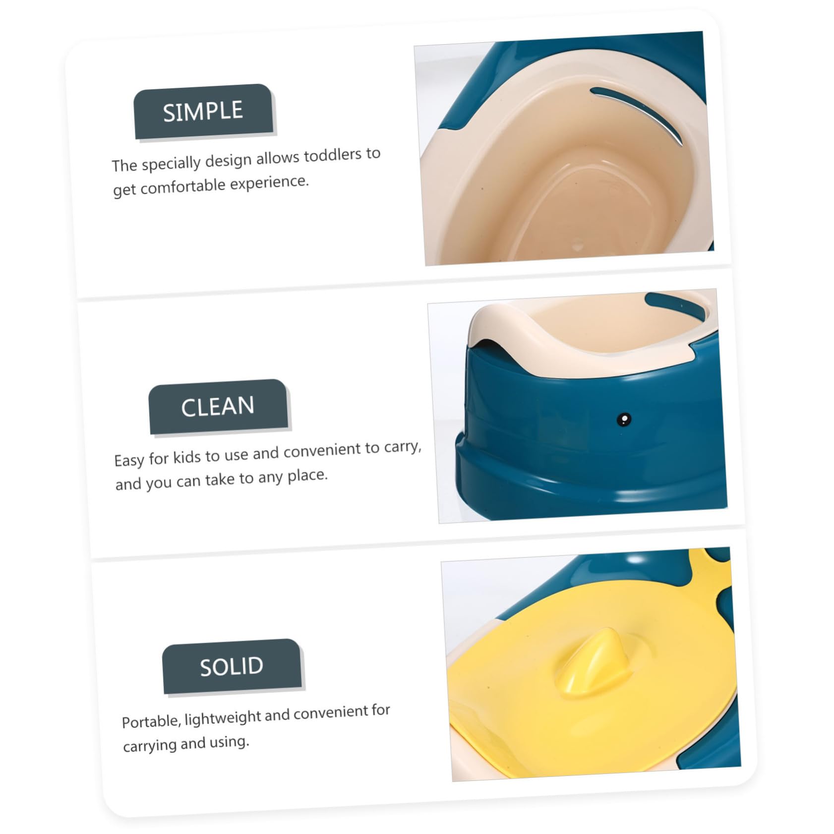 Inodoro de Entrenamiento Material Pp para ir al Baño Reusable Asiento Portátil para Niños Pequeños Adecuado para Viaje y Coche