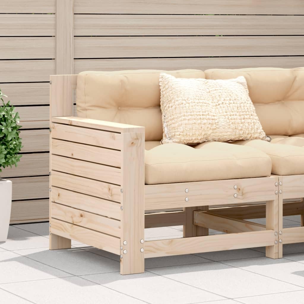 SXZenSpace Garden Armrest Sofa 69x62x70.5 cm Solid Pine Wood, Slatted Outdoor Seating Modular Unit, Rustic Lounge Chair for Terrace, Patio & Balcony