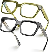 Vista 26 de VISOONE - Lentes rectangulares TR90 para bloquear la luz azul, gafas de computadora con estilo preppy para mujeres y hombres, diseño Cougar