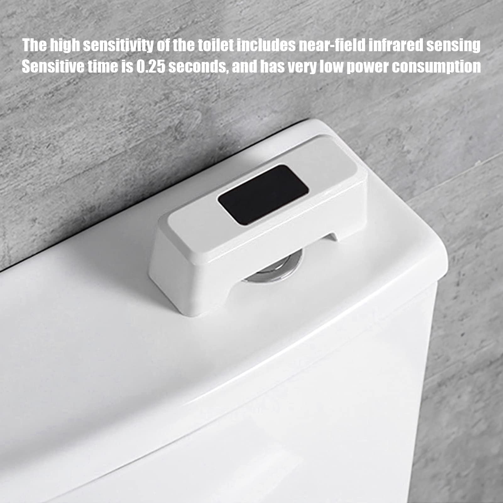 Capteur De Chasse D'eau Intelligent Sans Contact - Bouton Automatique Infrarouge Pour Toilettes, Batterie 1800 MAh - 6