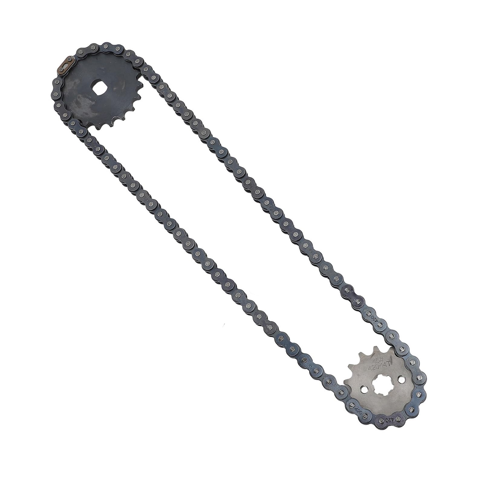 Juego de piñones de Cadena de transmisión para Motocicleta, piñón de transmisión Trasero 420 14T y Cadena de Motocicleta con Orificio en H de 20T, construcción de Acero Duradero