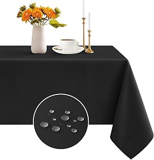 Romanstile Rectangle Tablecloth - Waterproof and Wrinkle Resistant Washable Polyester Table Cloth for Kitchen Dining/Party/Wedding Indoor and Outdoor Use (60 x 102 inch, Black)
