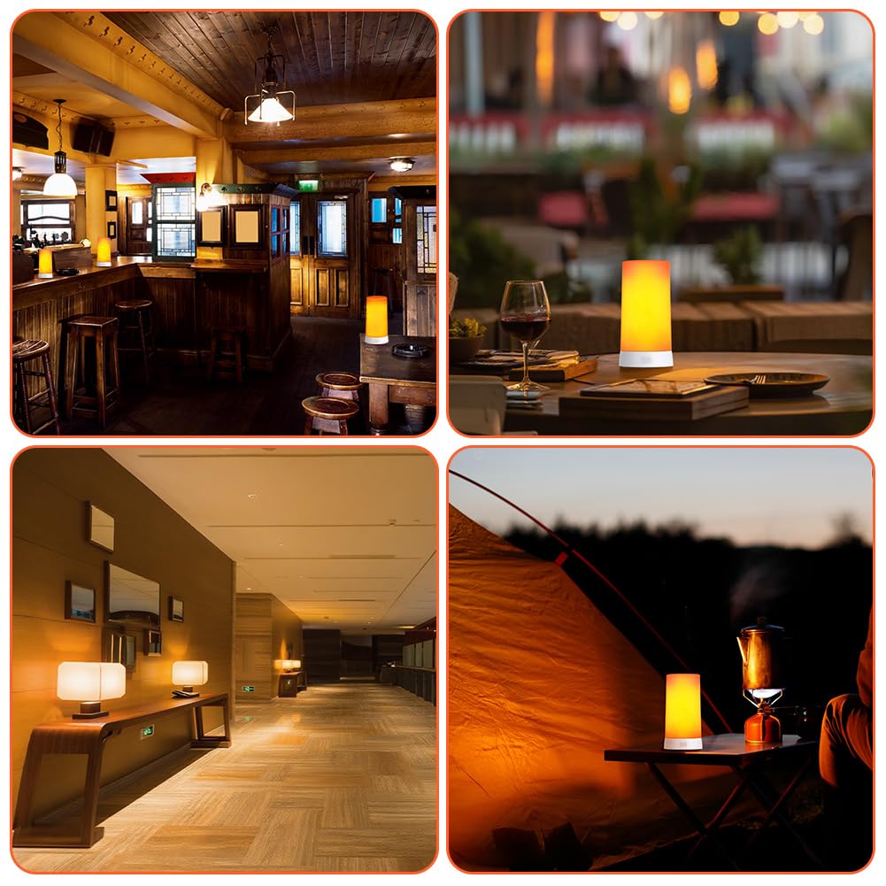 AUAUY Luces Ambientales LED, Lampara LED Recargable con Control Remoto, 4 Modos de Iluminación, Lampara LED Exterior Ideal para Jardín Bar Halloween y Navidad (2 pcs)