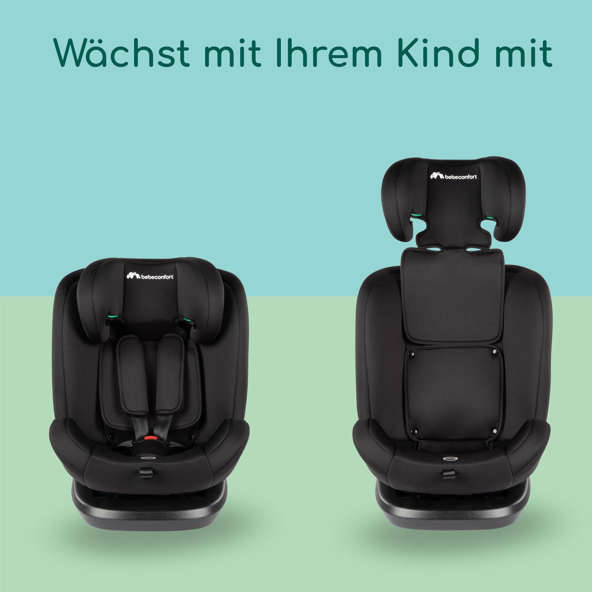Bebeconfort EverFix i-Size Kindersitz, Vorwärtsgerichteter Kindersitz, ISOFIX-Kindersitz, von 15 Monaten bis zu 12 Jahren, 9-36 kg, 76-150 cm, Black Mist