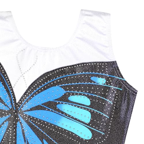 Image of HOZIY Leotards for Girls Gymnastics Kids Children Biketard Snowflake Ribbon Blue Purple Hot Pink Sparkle